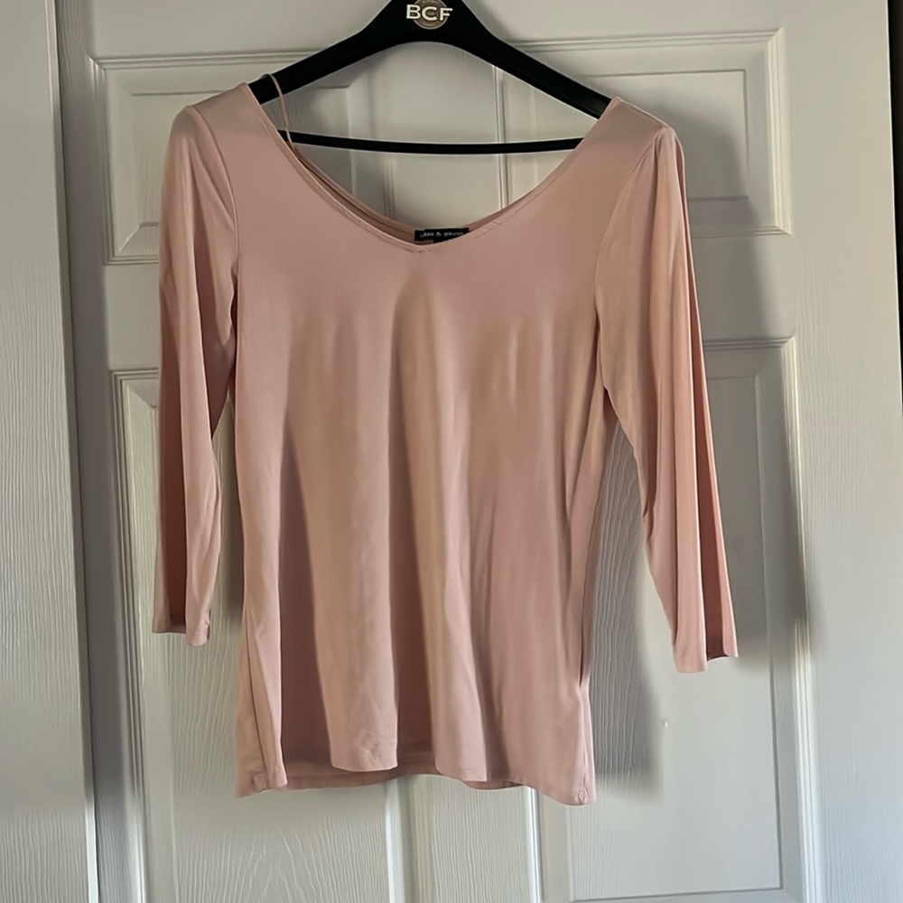 Pale pink think 3 quarter length shirt